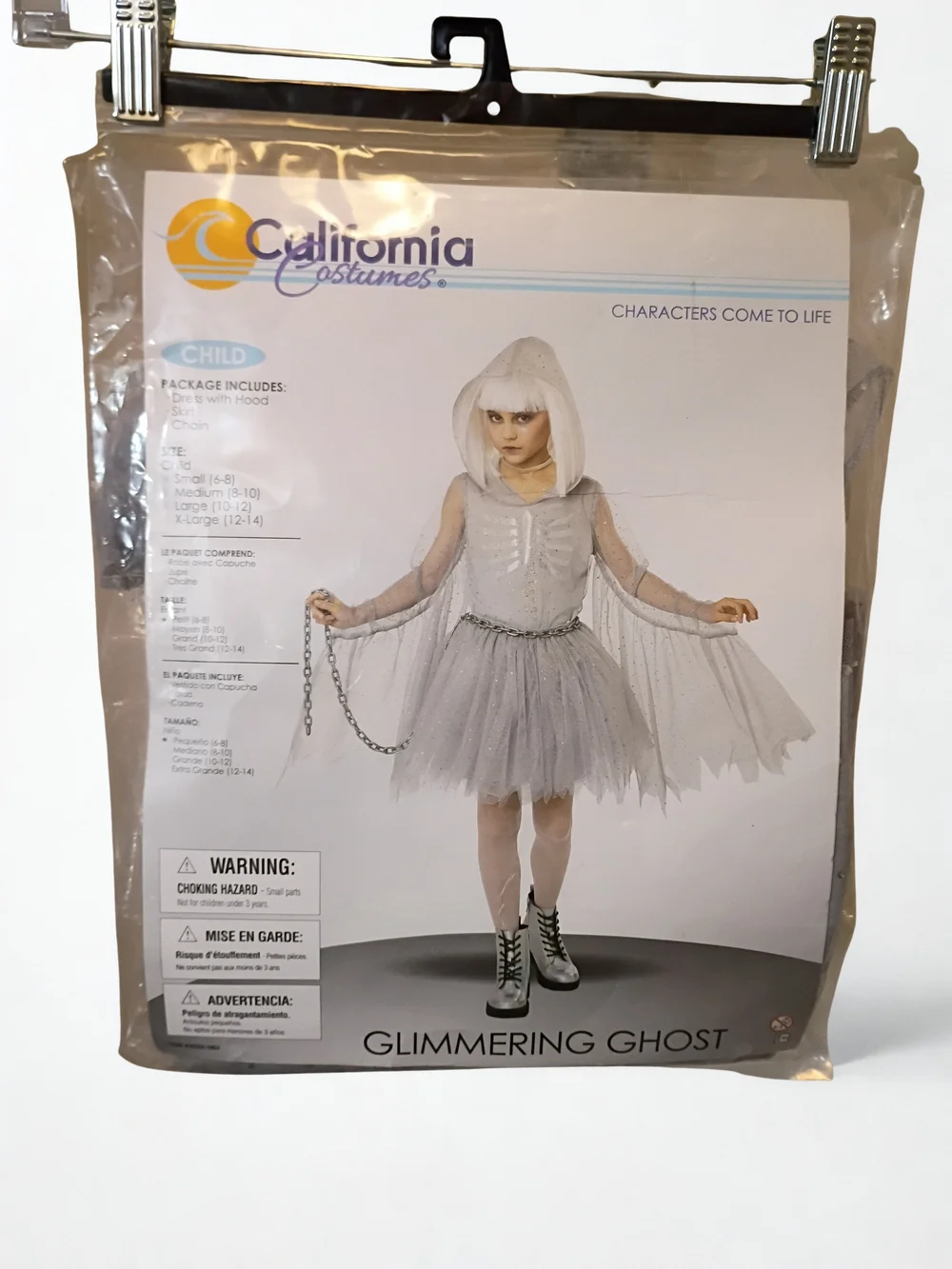 California Costumes Girls' Small Size 6 To 8 Glimmering Ghost #91 New In Package